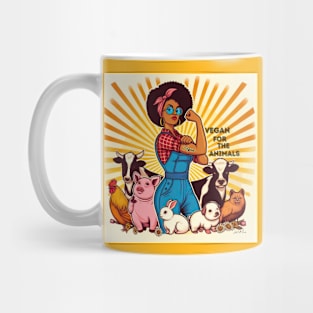 Vegan For The Animals Retro Mug